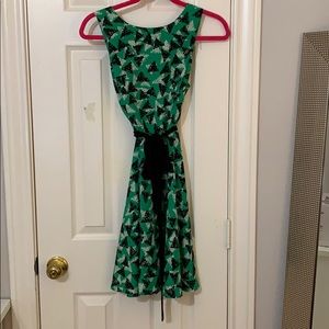 A-line green dress